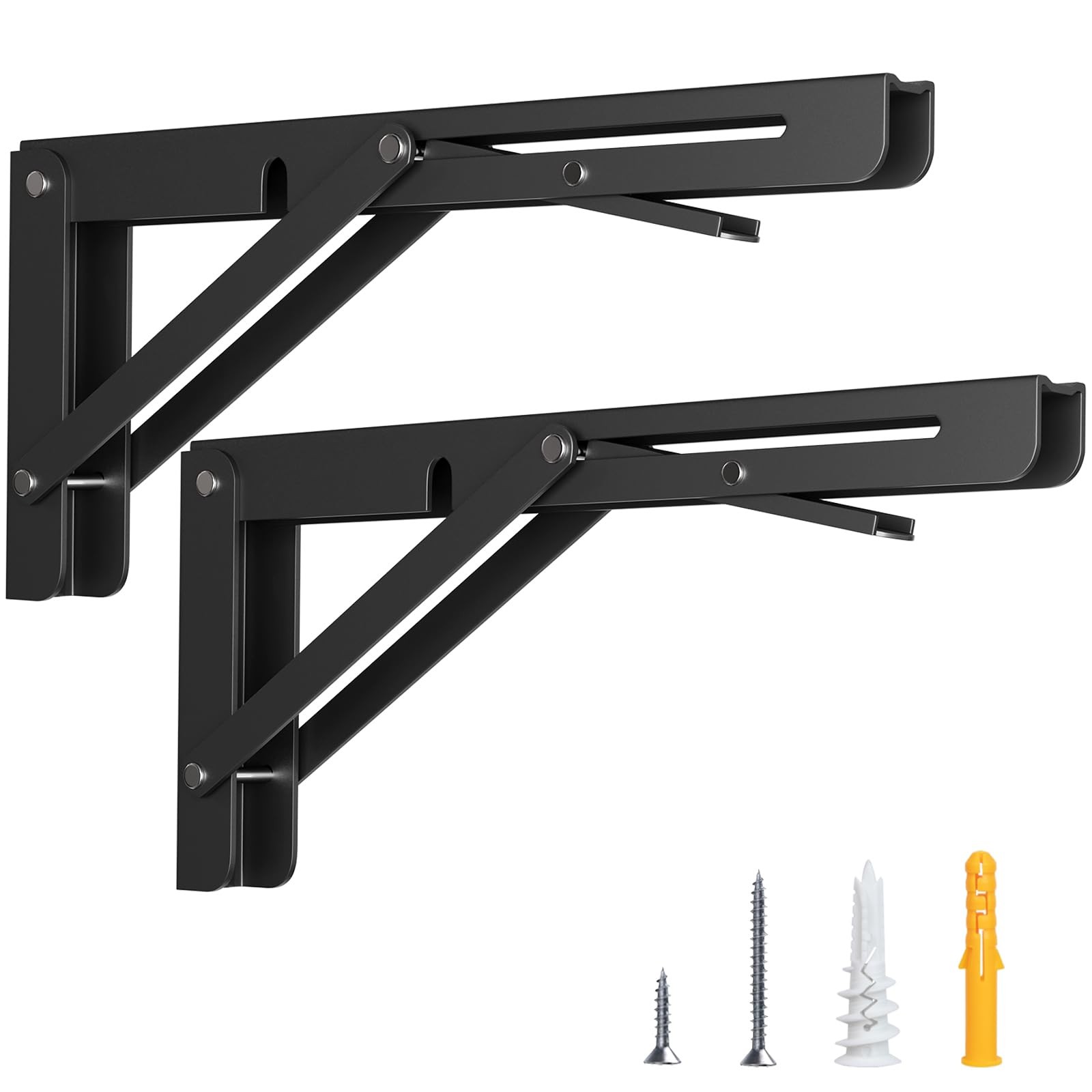 10 Inch Folding Shelf Brackets, L Shelf Brackets Collapsible, Heavy Duty Stai...