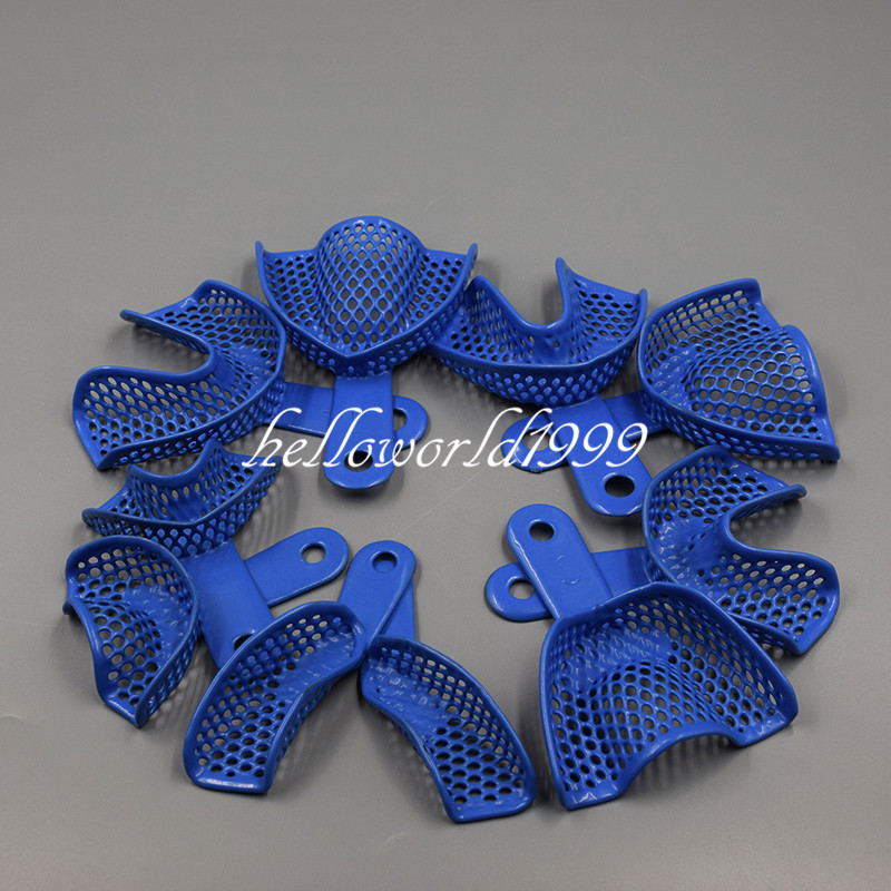 10 Pcs Dental Plastic-Steel Impression Trays Denture Instruments Materials Tray