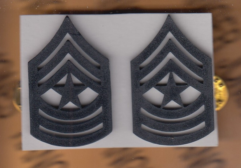 US Army Vietnam era E-9 Sergeant Major SGM plastic Combat rank set c/b