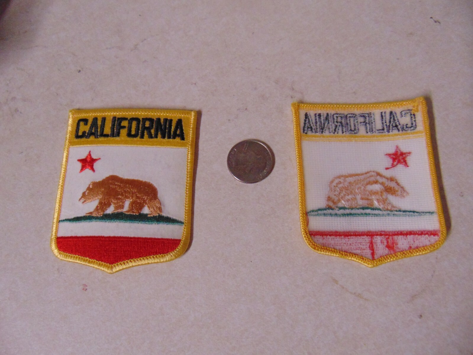 PATCH OLDER SEW ON STATE OF CALIFORNIA APPROX 4 INCHES