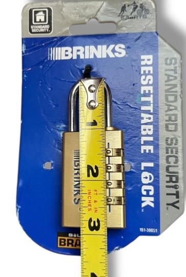 Padlock BRINKS Solid Brass 4-Dial Resettable Padlock Chrome Plated Combination