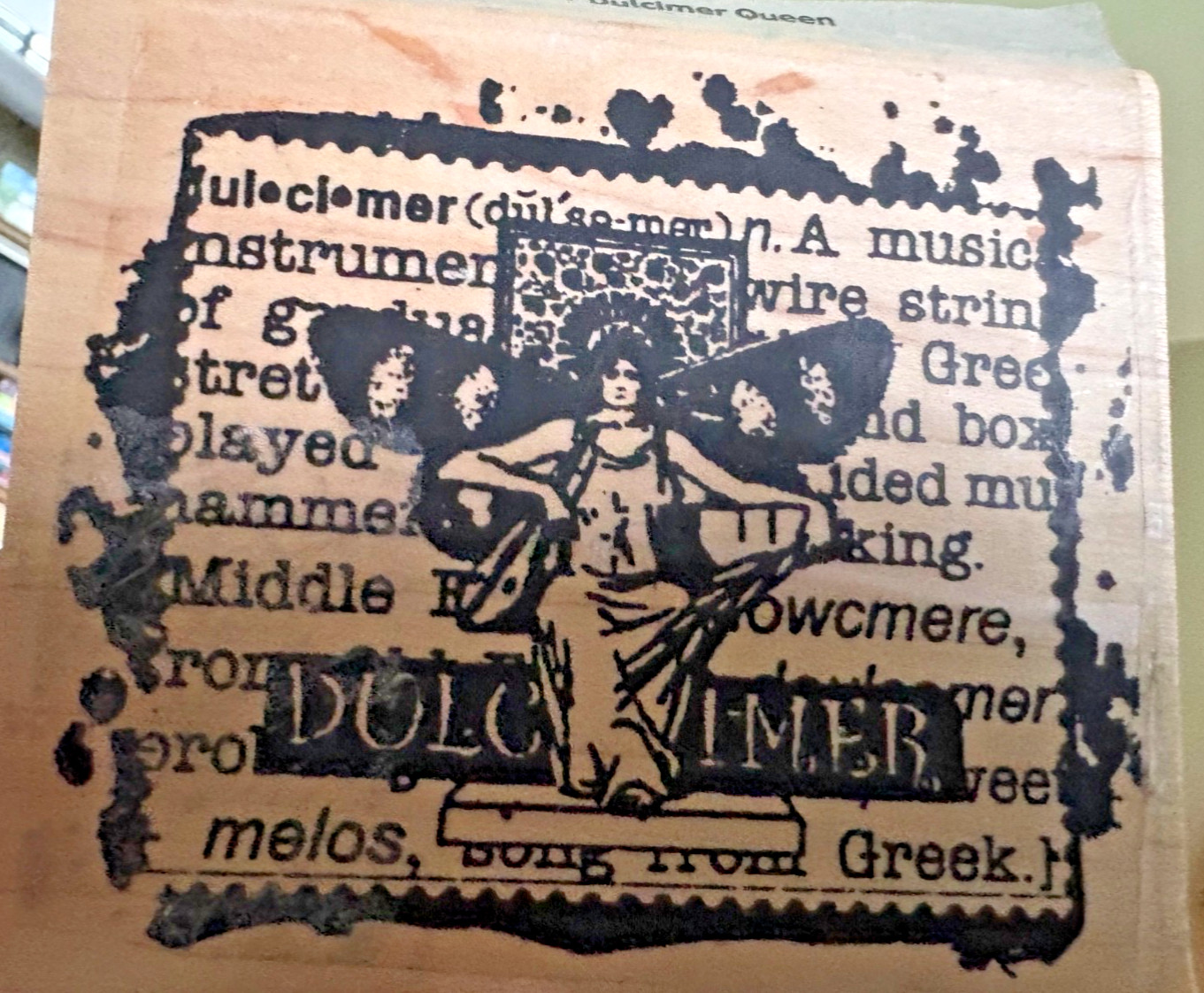 L@@K New Scrapbook Fairy Butterfly Wings Stamp “Dulcimer Queen” W@W NR