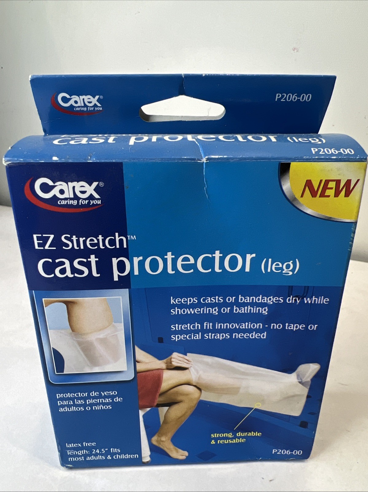 Carex E-Z Stretch Cast Protector, Leg (1) P206-00 Latex Free Reusable 24.5” Long