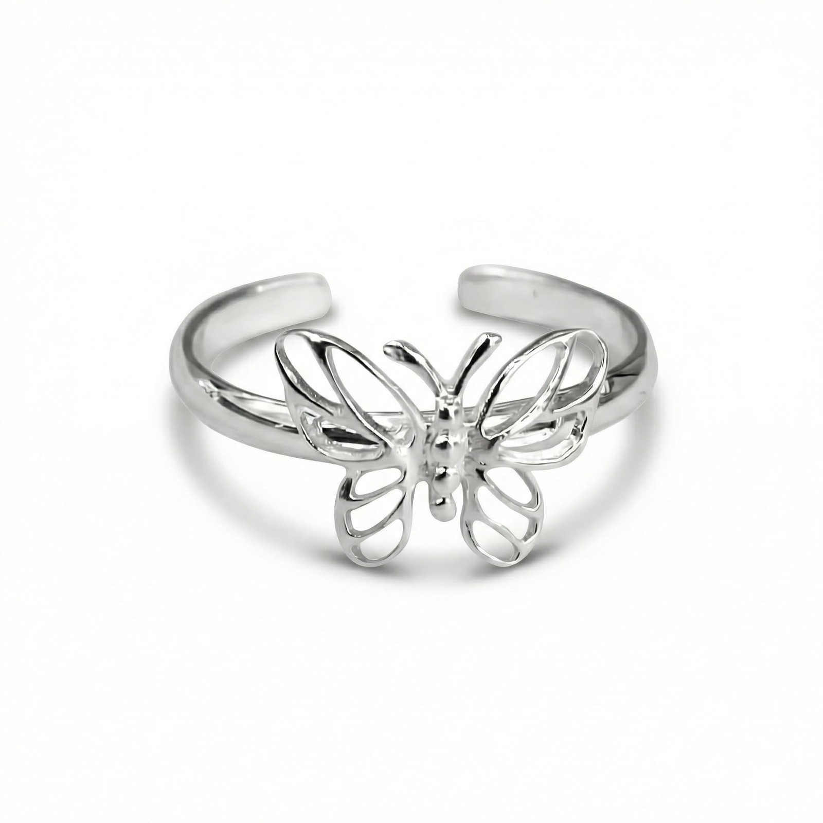 Sterling Silver Toe Ring for Women, Adjustable Open Band, Handmade | Fits Toe...