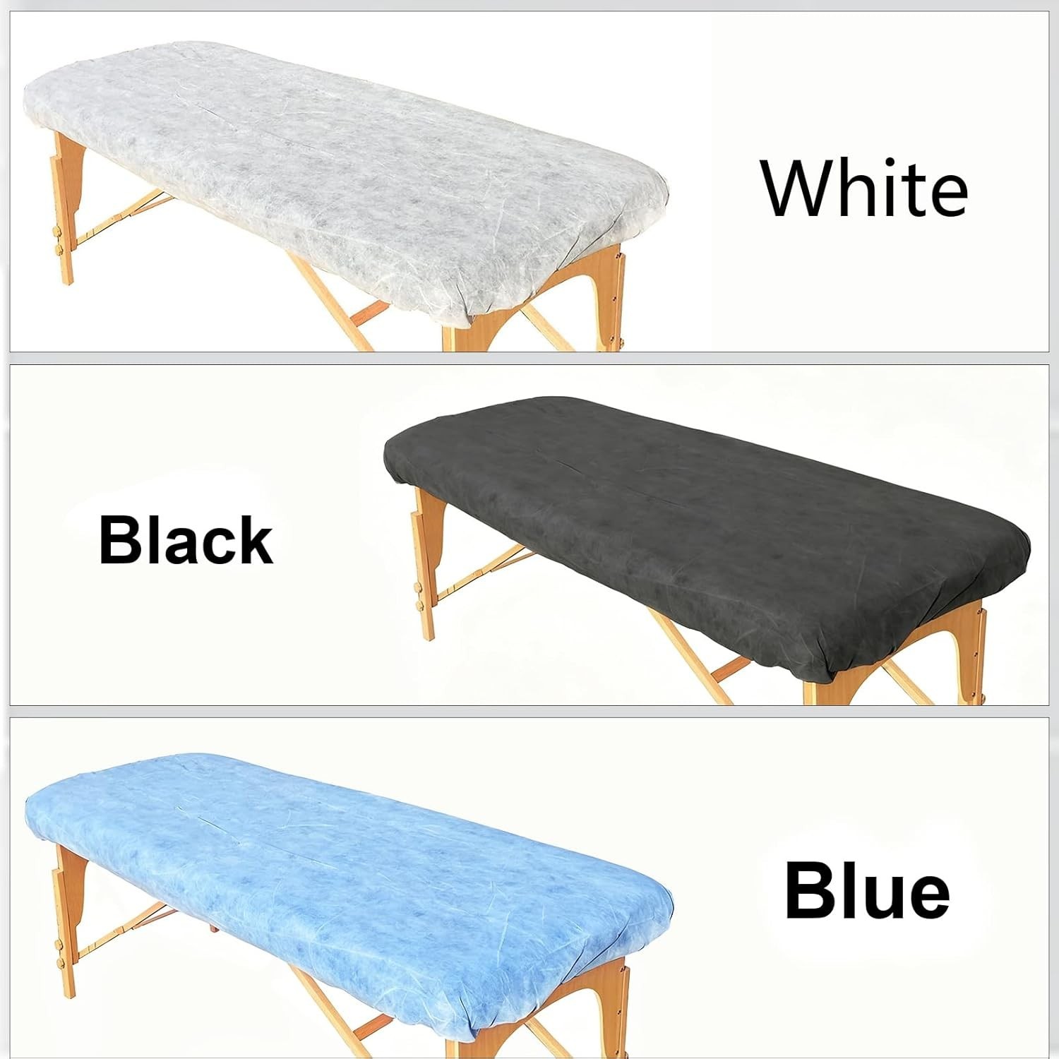 Disposable Massage Table Sheets Fitted Bed Covers 82x35in White 20 Pack Spa