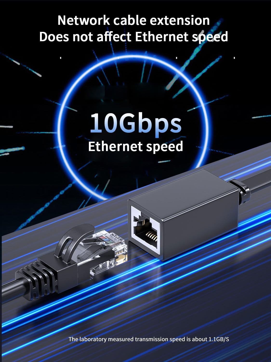 2 PCS Right Angle Cat7 Ethernet Extension Cable Flat 15CM/6inch 90 Degree