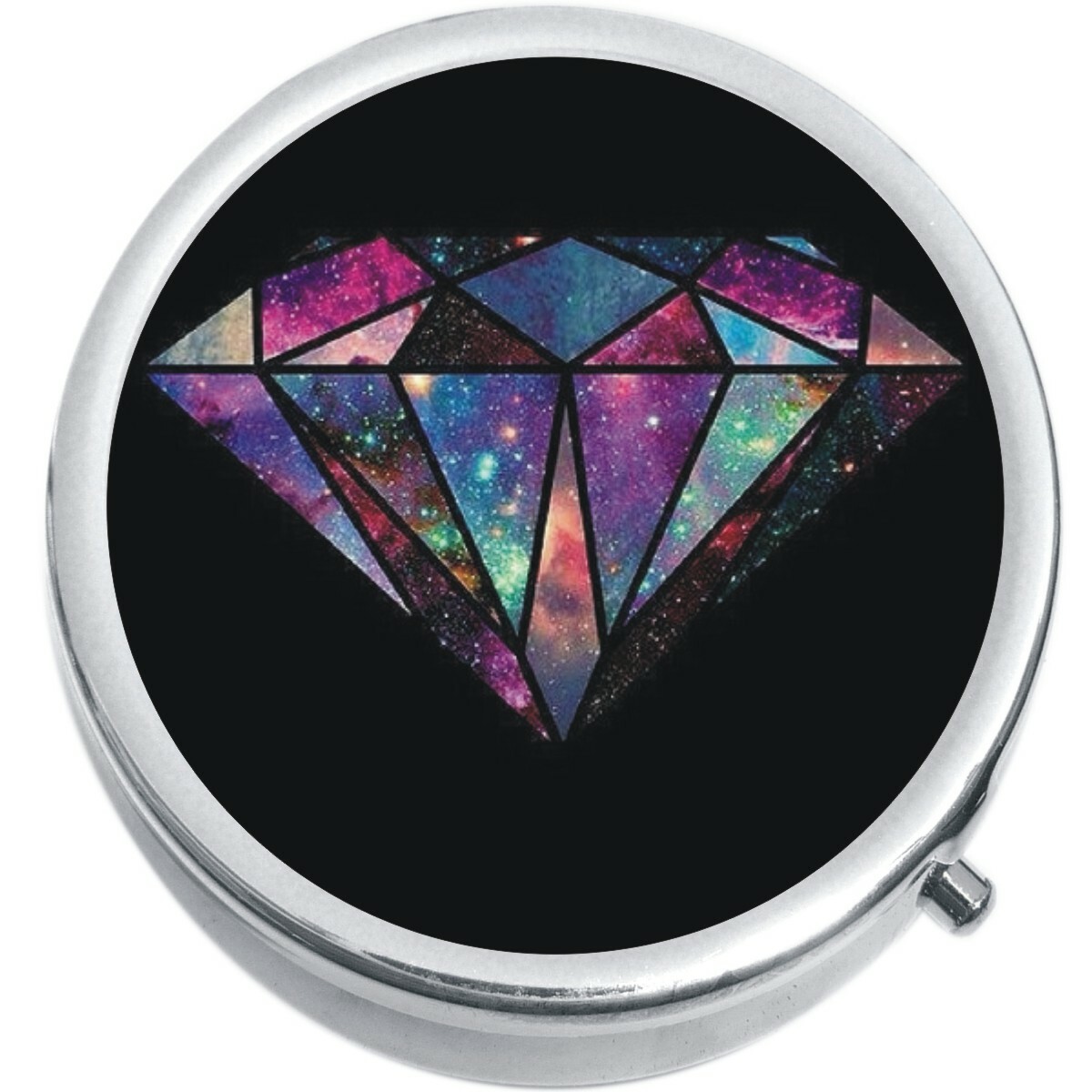 Colorful Diamond Medicine Vitamin Compact Pill Box