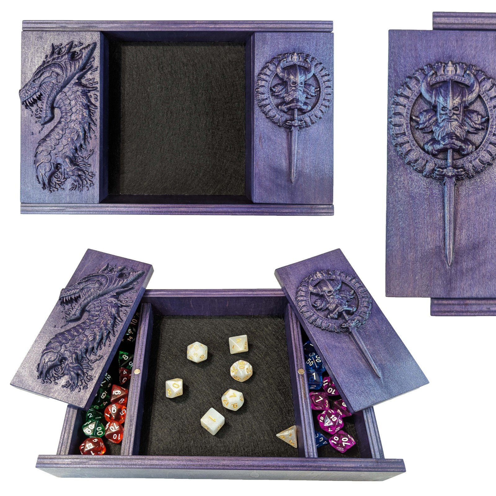 Dice tray Dice holder | Many felt colors | Dice box | Perfect Gift for D&D Fans