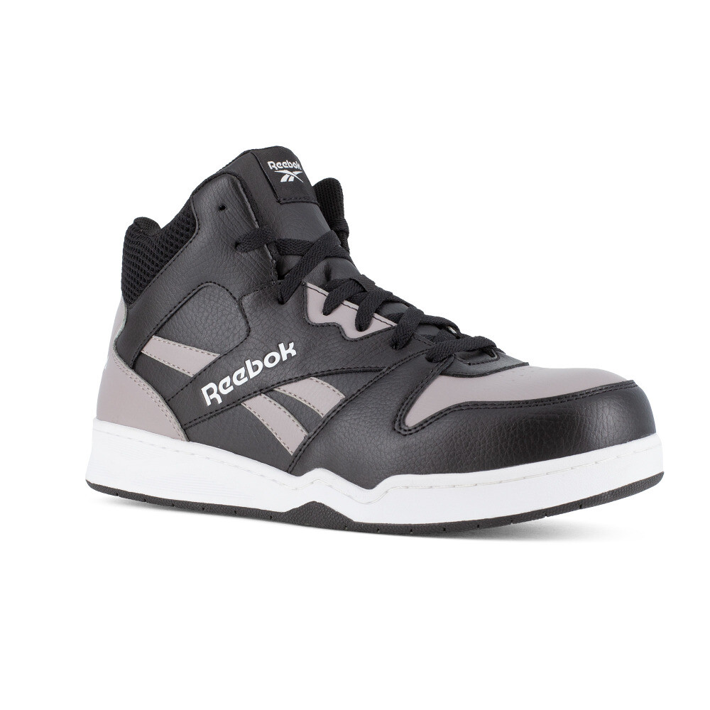 REEBOK BB4500 WORK MEN'S HIGH TOP SNEAKER GREY/BLACK BOOTS RB4131 - ALL SIZES