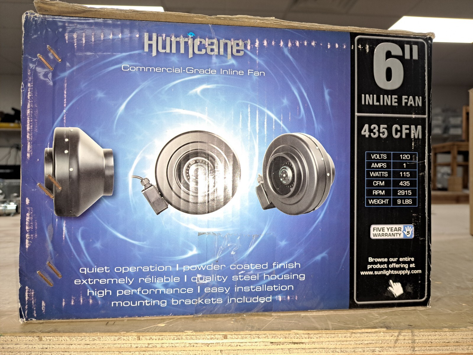 Hurricane Inline Fan 6 in 435 CFM