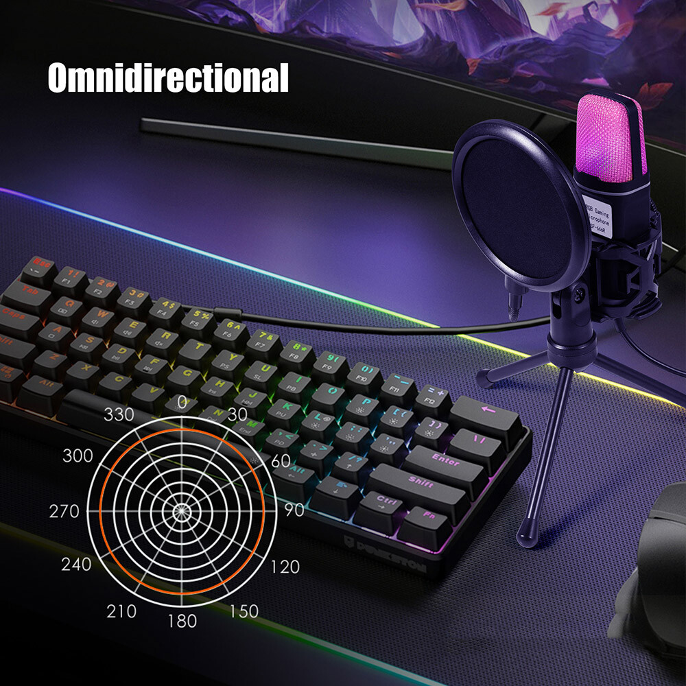 For PC MAC PS4 PS5 Adjustable Mic Condenser Professional Microphone Combo USB