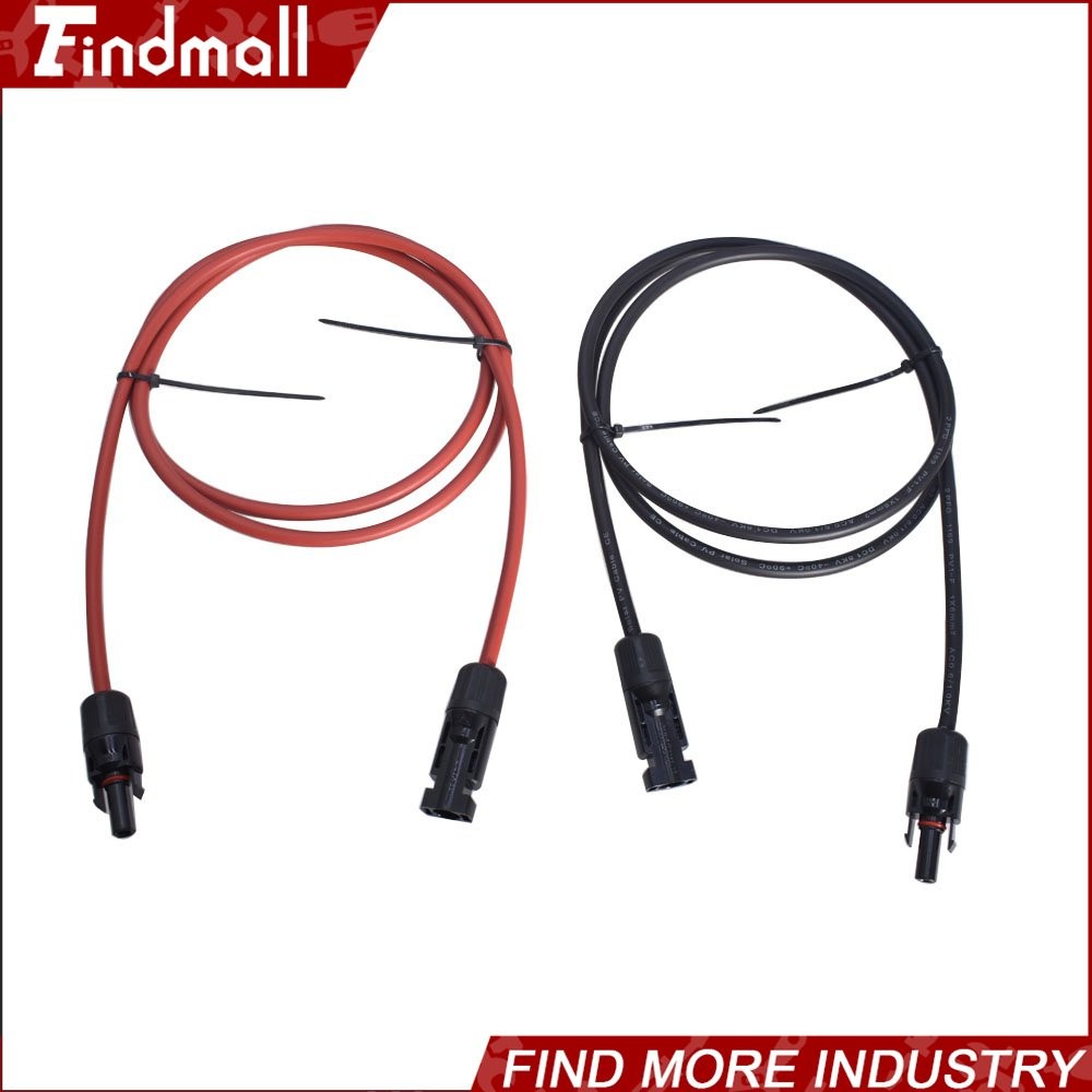 Findmall 1 Pair 15FT Durable Solar Panel Extension Cable Wire Connector 12AWG