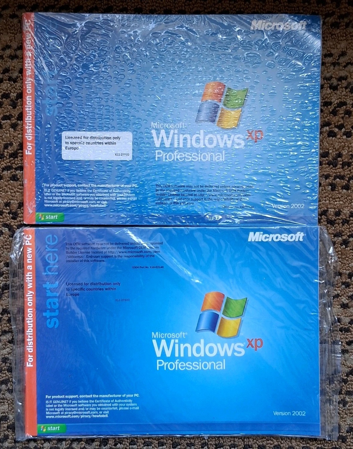 Microsoft Windows XP Pro Service Pack 2 & 3 Version 2002 X10-59871, NO KEY CODES