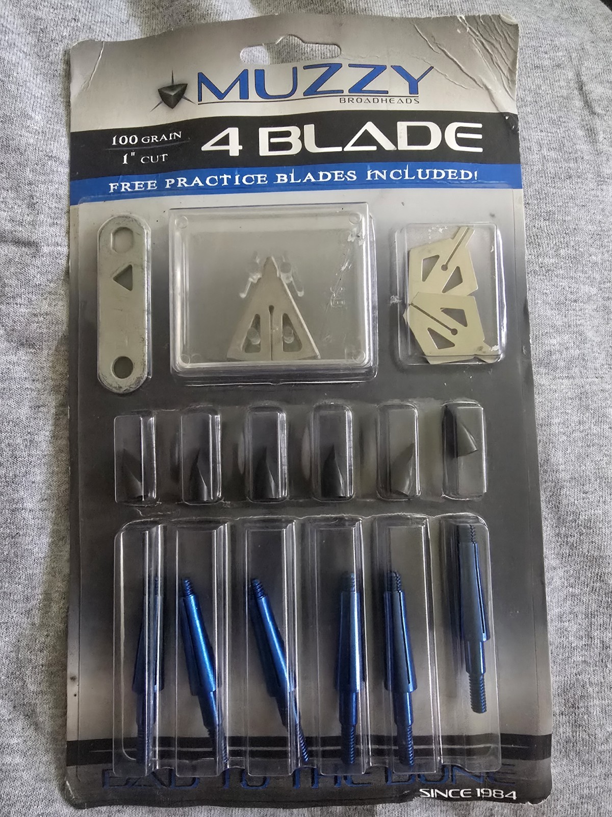 Muzzy 209 100 Grain 4-Blade Screw-In Broadheads - 6 Pieces