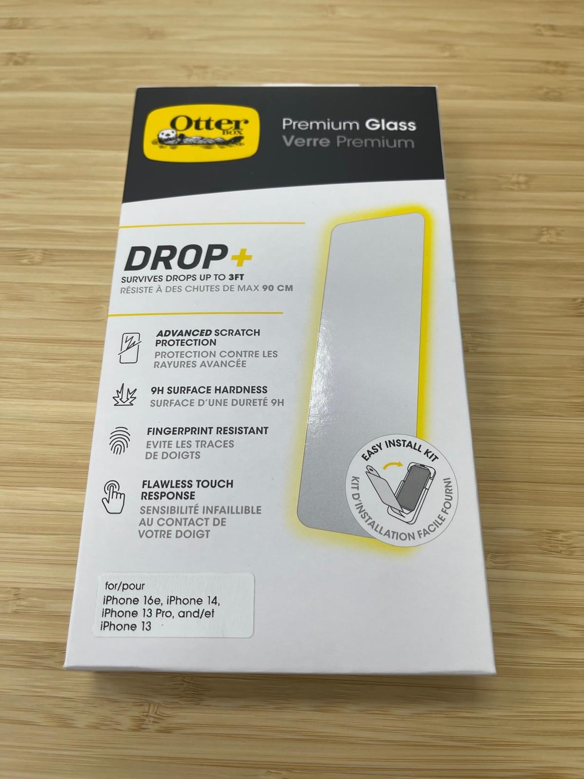 OtterBox Premium Glass Drop+Screen Protector for iPhone 16e/14/13/13 Pro/17e NEW