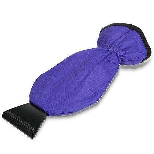 Plaid Sherpa Lined Mitten Car Window Ice Scraper Glove Plush Snow