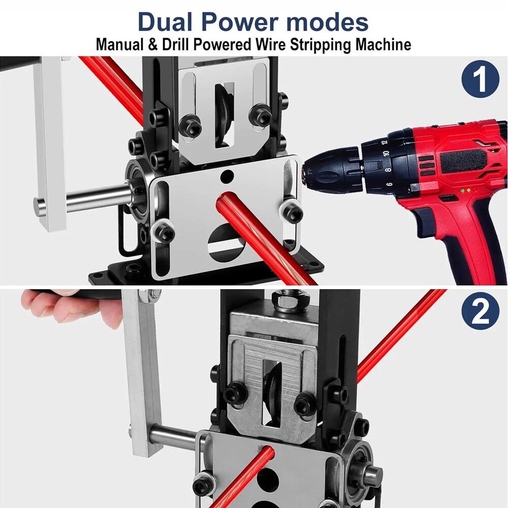 Manual Wire Stripping Machine Portable Cable Stripper 2mm to 25mm Hand Crank US