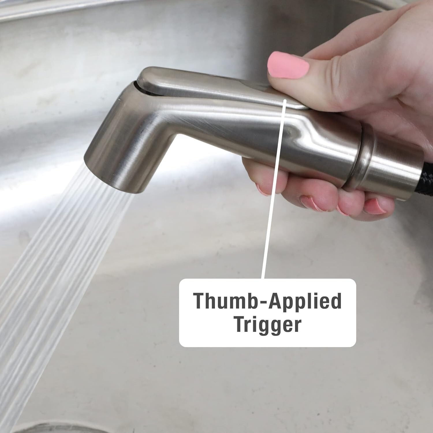 Brushed Nickel Pull Out Sink Side Sprayer Head Kitchen Faucet Replacement