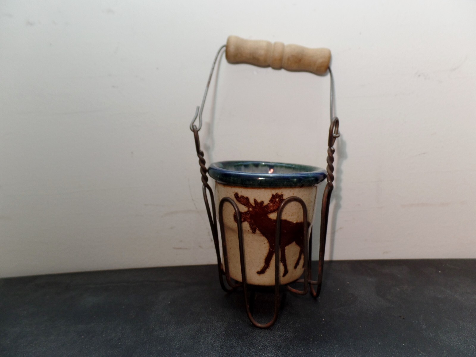 Monroe Salt Works Mini 2.5 Inch Crock Farmhouse Wire Carry Basket