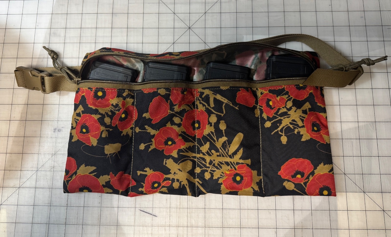 Eight Ball M8 4 Mag bandolier for colt/magpul mags Poppies of War Camo.