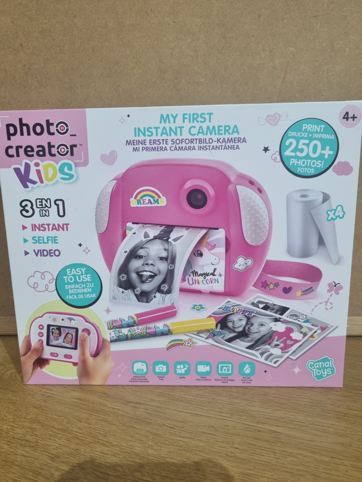 Photo Creator Kids Instant Camera Set 3-in-1 Bundle - Pink