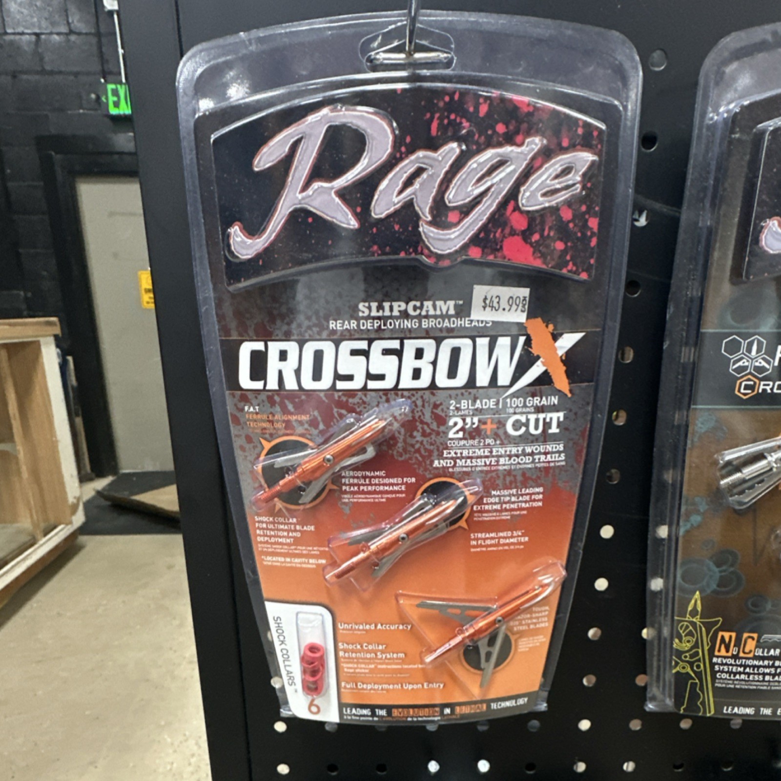 Rage CrossbowX SlipCam 2-Blade 100 Grain Broadheads Stainless Steel