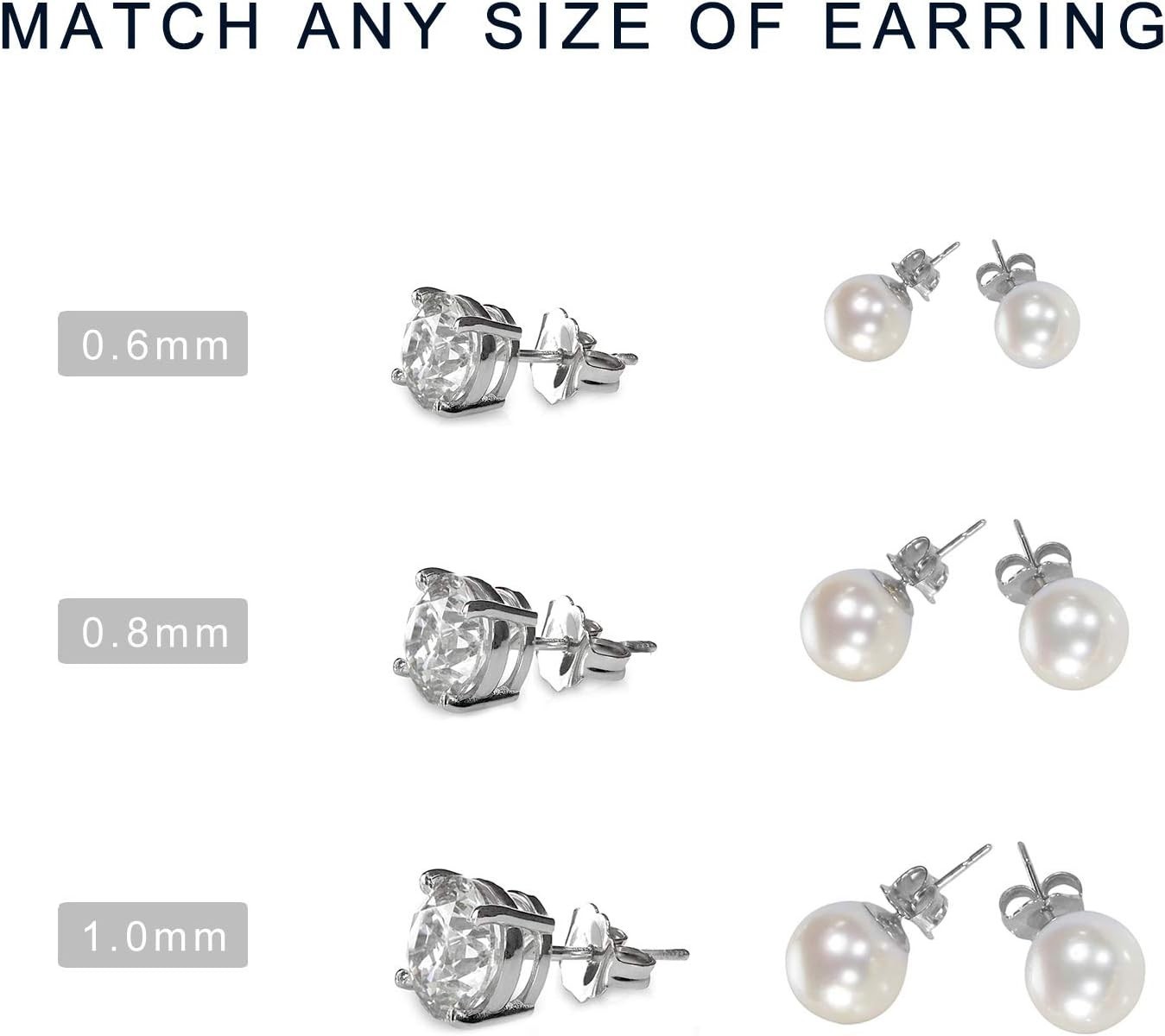 30pcs/15 Pairs Hypoallergenic Earring Backs Replacement,Plated Silver Secure Ear