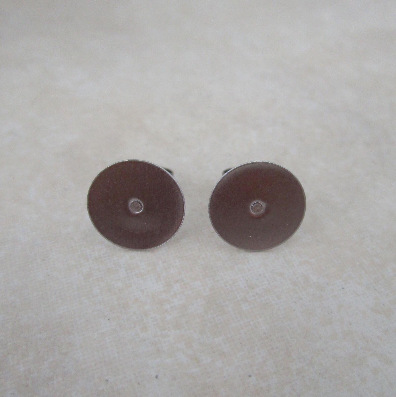 12 pairs earring studs 10mm pad hypoallergenic stainless steel