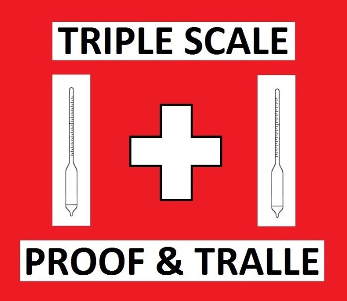 PROOF TRALLE +++ TRIPLE SCALE *2* HYDROMETERS YOU NEED BOTH! MASH THEN % ALCOHOL