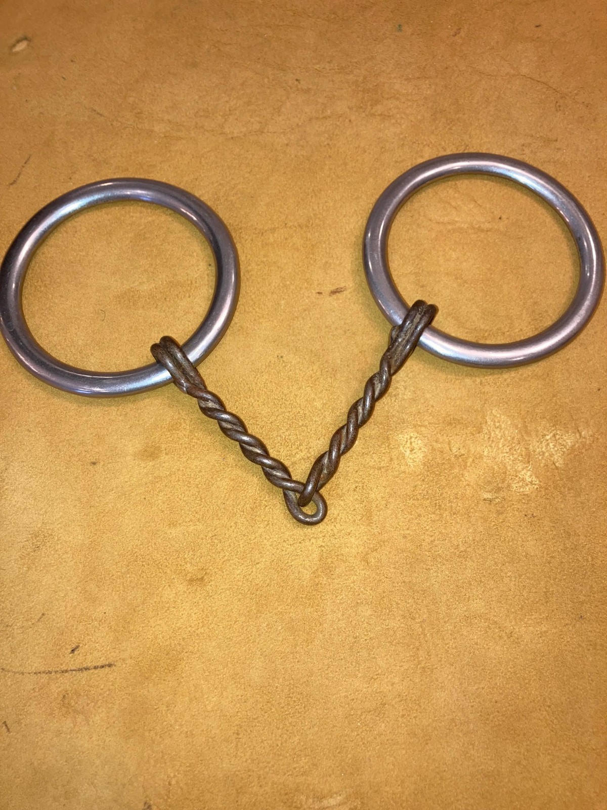 used loose ring snaffle bit twisted copper wire 5in mouth