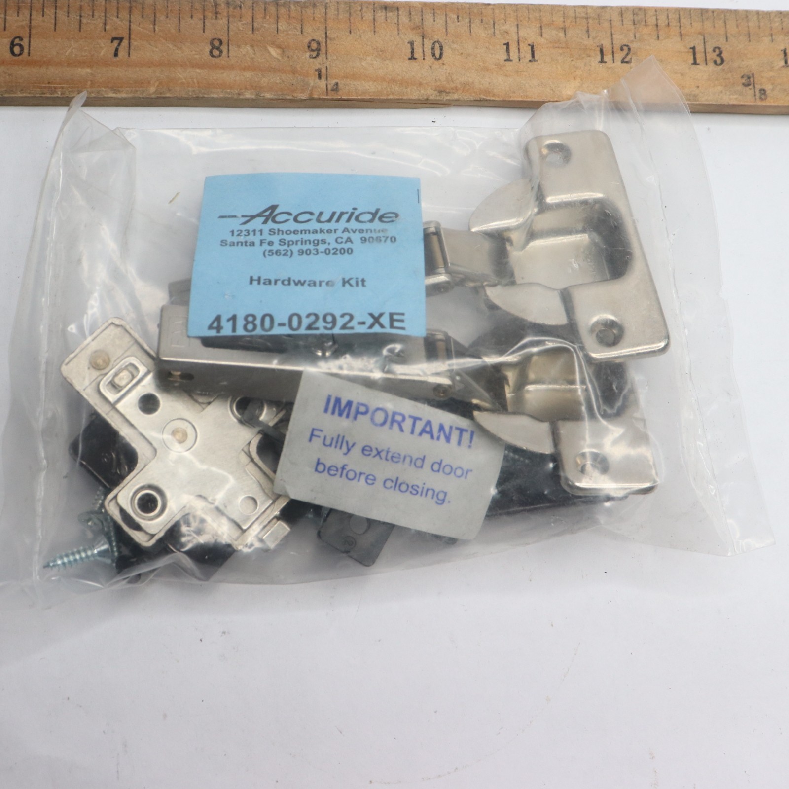 Accuride Hinge Kit Steel Zinc 3/4" THK Door 4180-292-XE
