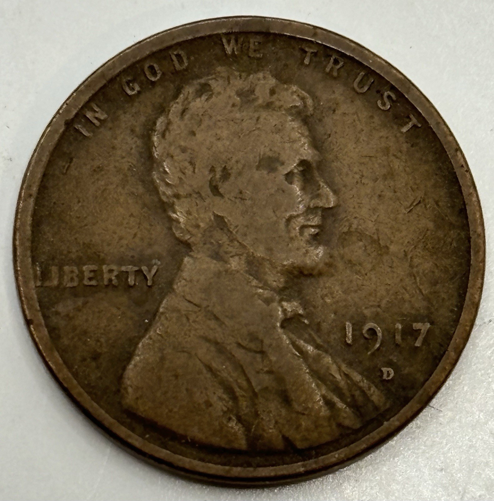 1917 D - Lincoln Wheat Penny - G/VG  X-677
