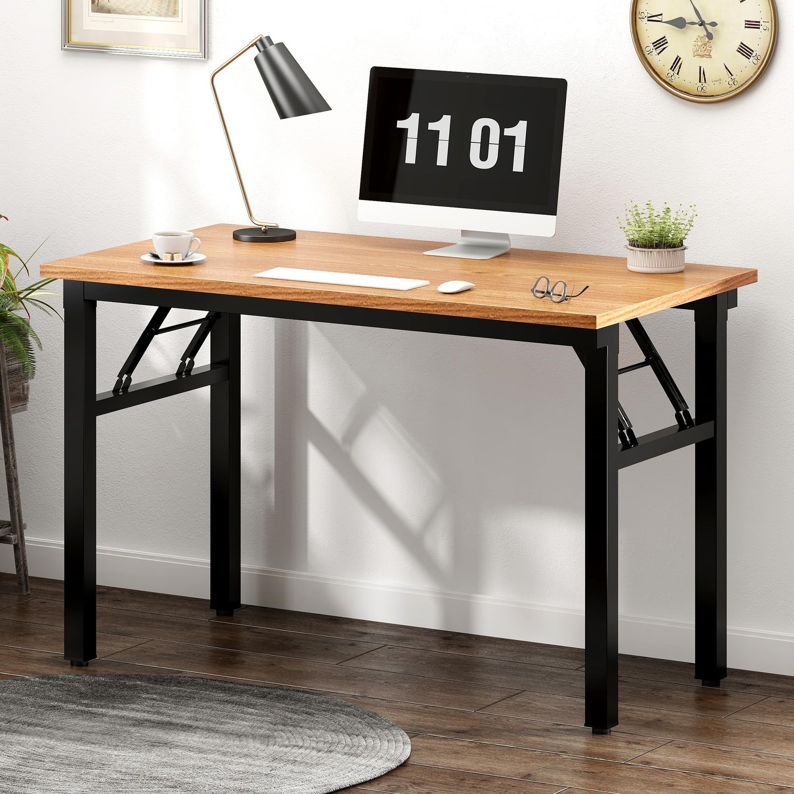 Need Folding Computer Desk - 39.4 Inch Foldable Office Writing Work Study Kid...
