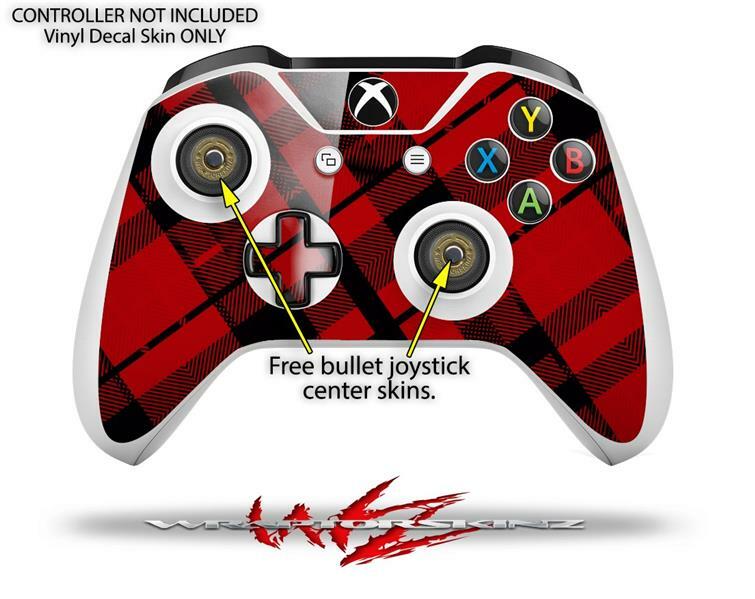 Skin for XBOX One S Console Controller Red Plaid Vinyl Decal