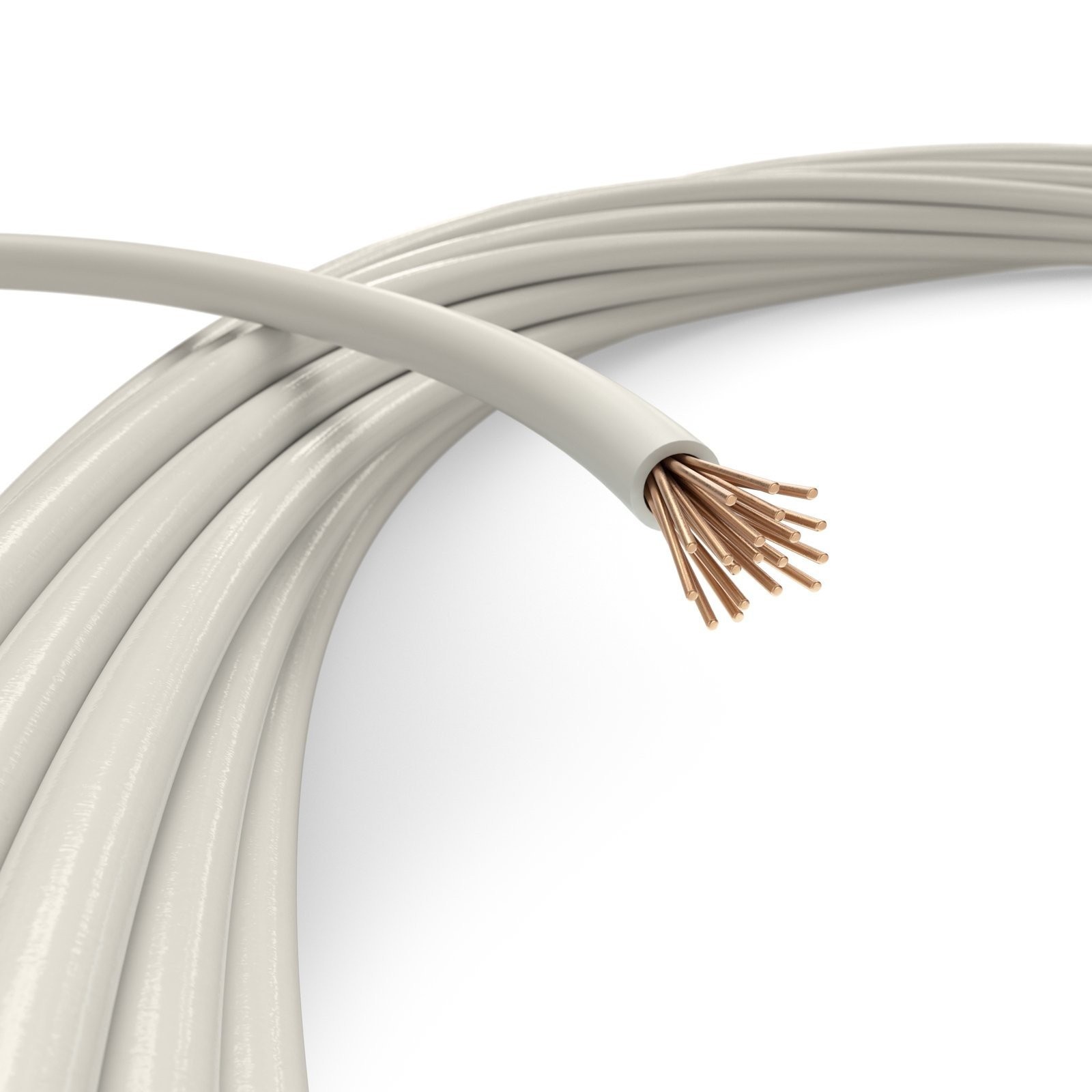 12 AWG White THHN / THWN - Stranded Copper Electrical Wire, 75 Feet (23 Meter)