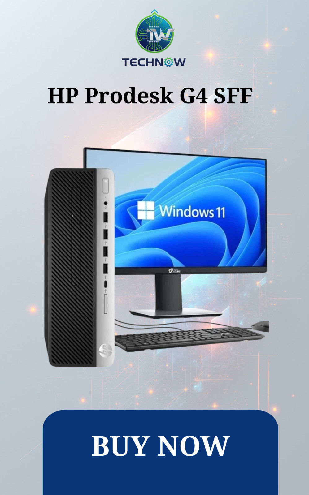 HP Prodesk G4 SFF Desktop Pc Intel i5-8th 16GB Ram 256GB SSD 22" LED Wifi Win 11