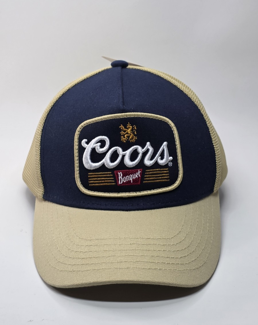 Coors Banquet Logo Embroidered Patch Two Tone Trucker Hat Multi-Color Snapback