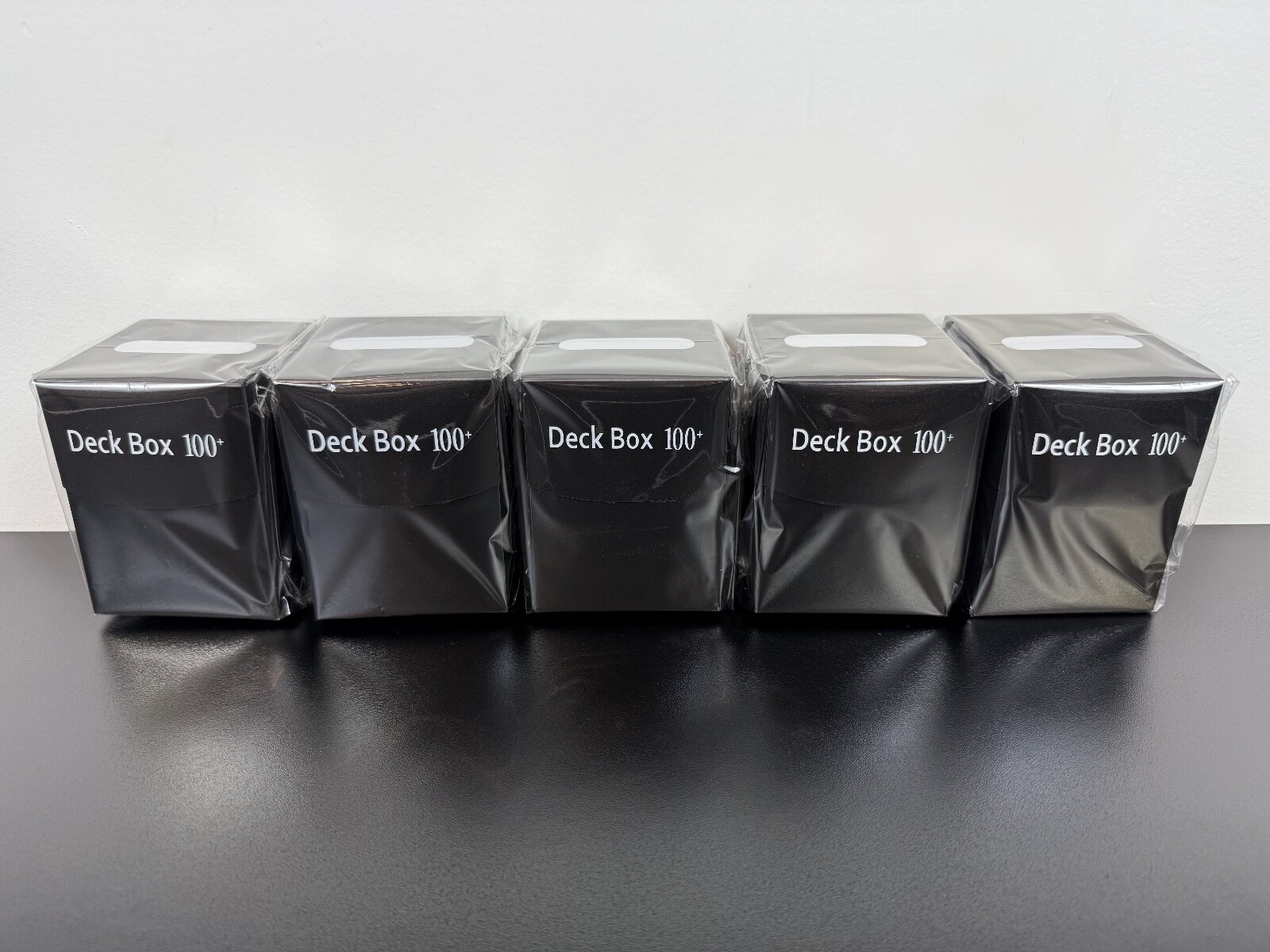 Set Of 5 Black 100+ XL Deck Boxes Magic Pokemon YuGiOh Card Storage Box