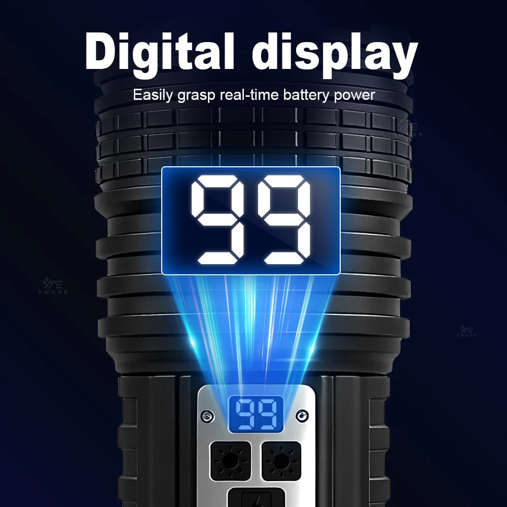 High Power Flashlight Super Big Rechargeable LED Searchlight Long Range Torch US