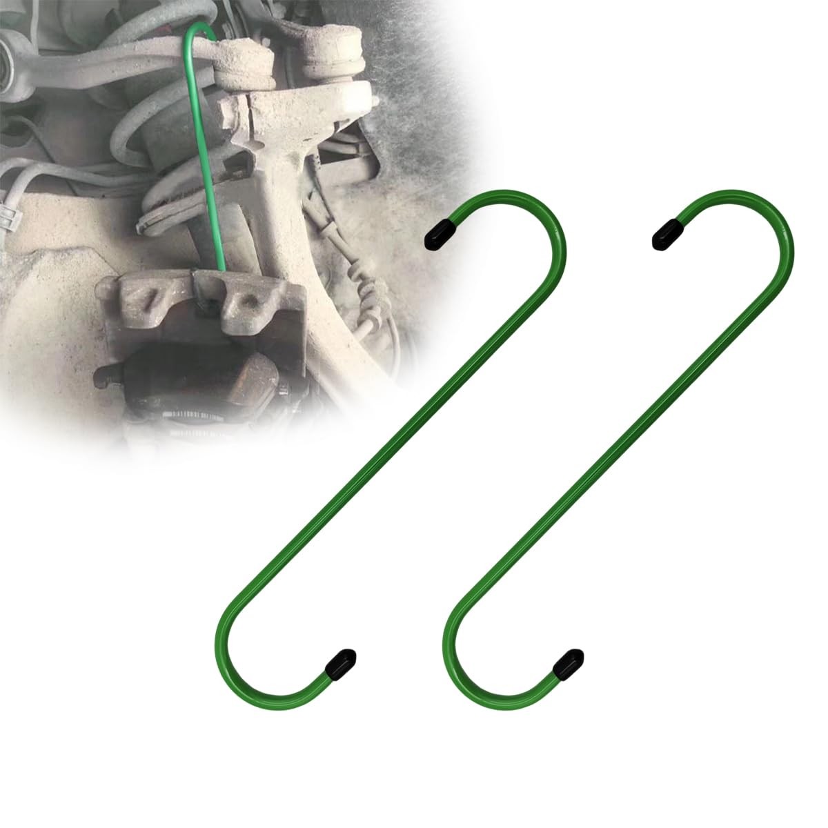 Yourkar 2 PCS Car Brake Caliper Hangers, S Shape Auto 2 PCS, Green