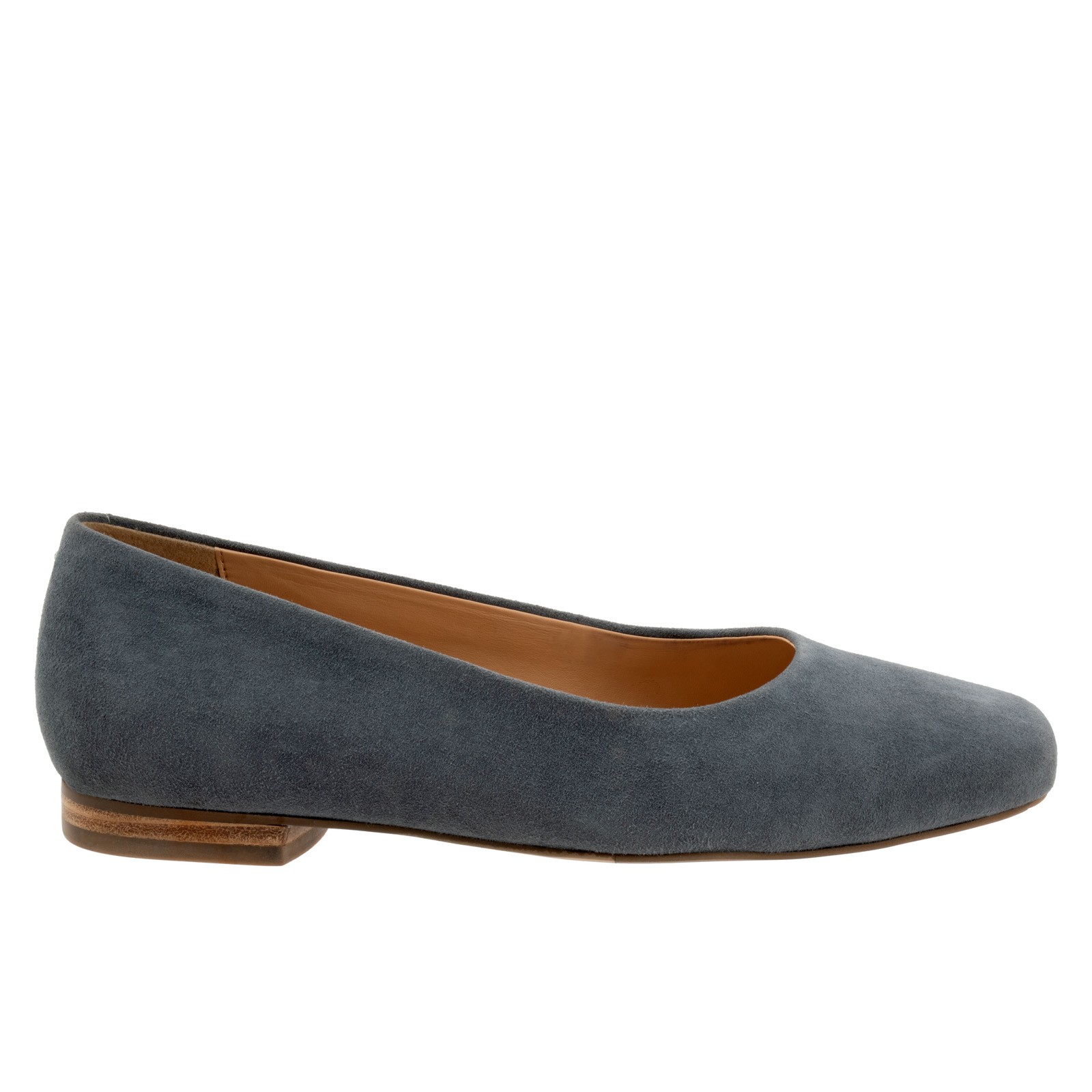 Trotters Honor T2057-471 Womens Gray Wide Suede Slip On Ballet Flats Shoes 12