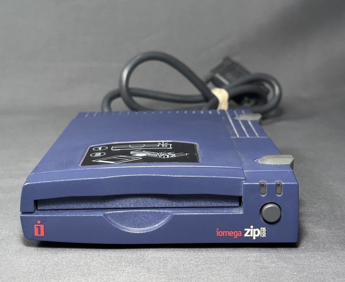 Vintage Iomega Zip 100 Z100P2 Drive External With Original Cable No Power Cord