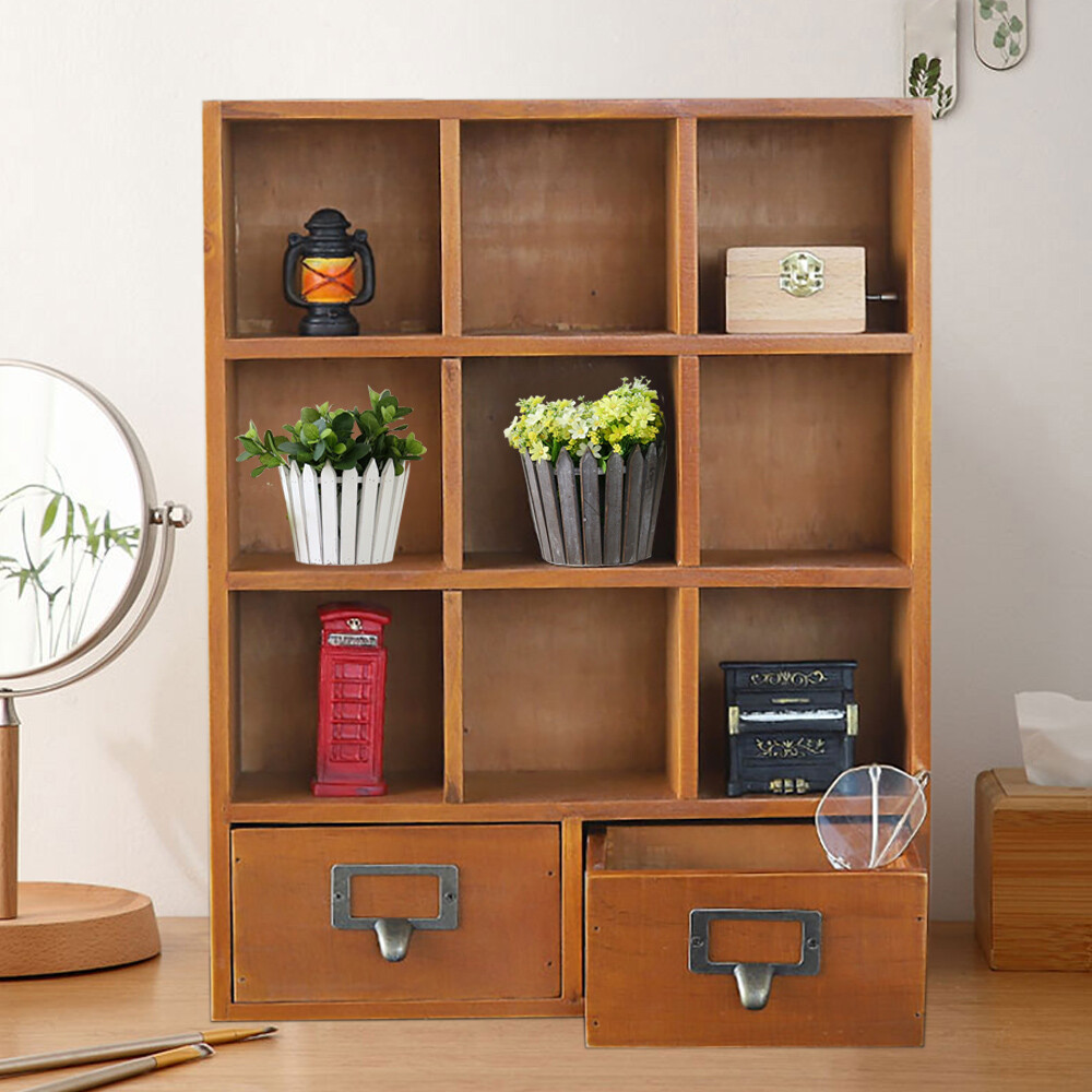9 Grids Wooden Shelf  Storage  Shelves Office Organizer Cabinet