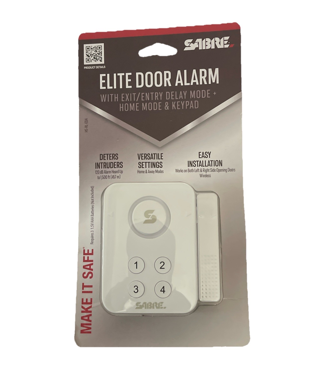 Sabre Elite Door Alarm: Security Sensor for Doors & Windows, Battery Operated