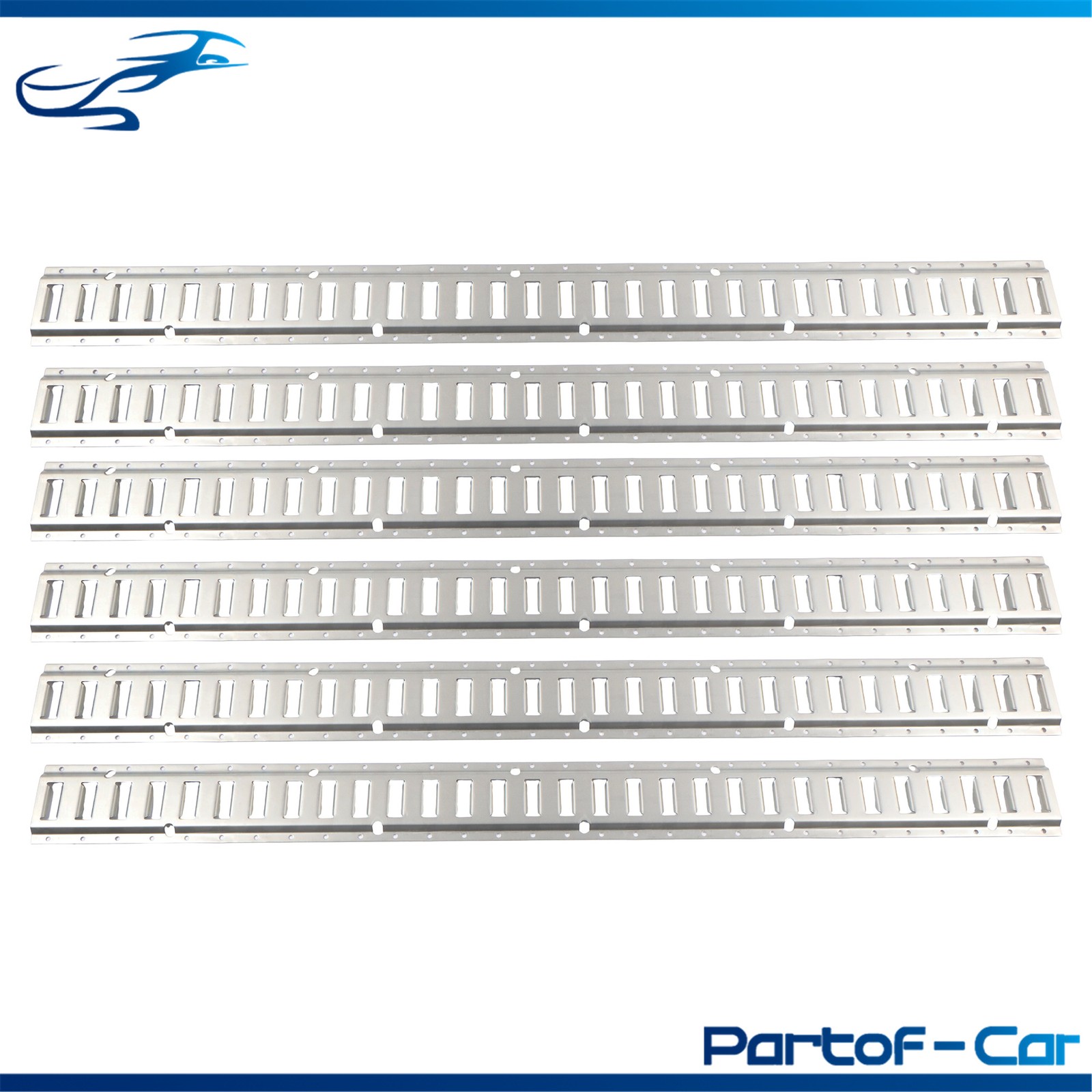 Silver 6 Pcs 5 Ft E-Track Rail, Zinc Coated For Truck Trailer Van Universal