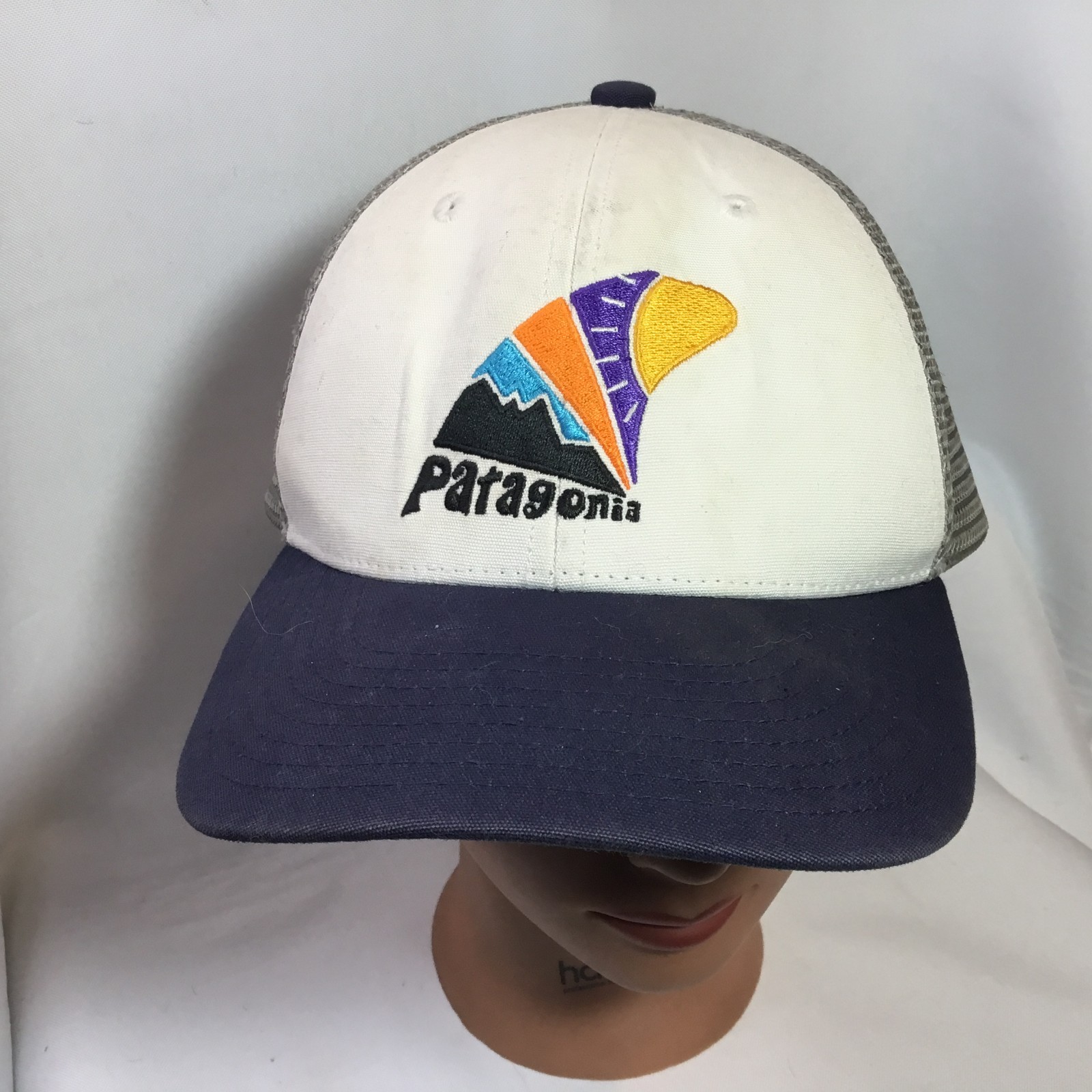 Patagonia Hat Cap Snapback Purple/Gray With Mountain Sunset Stripes Youth