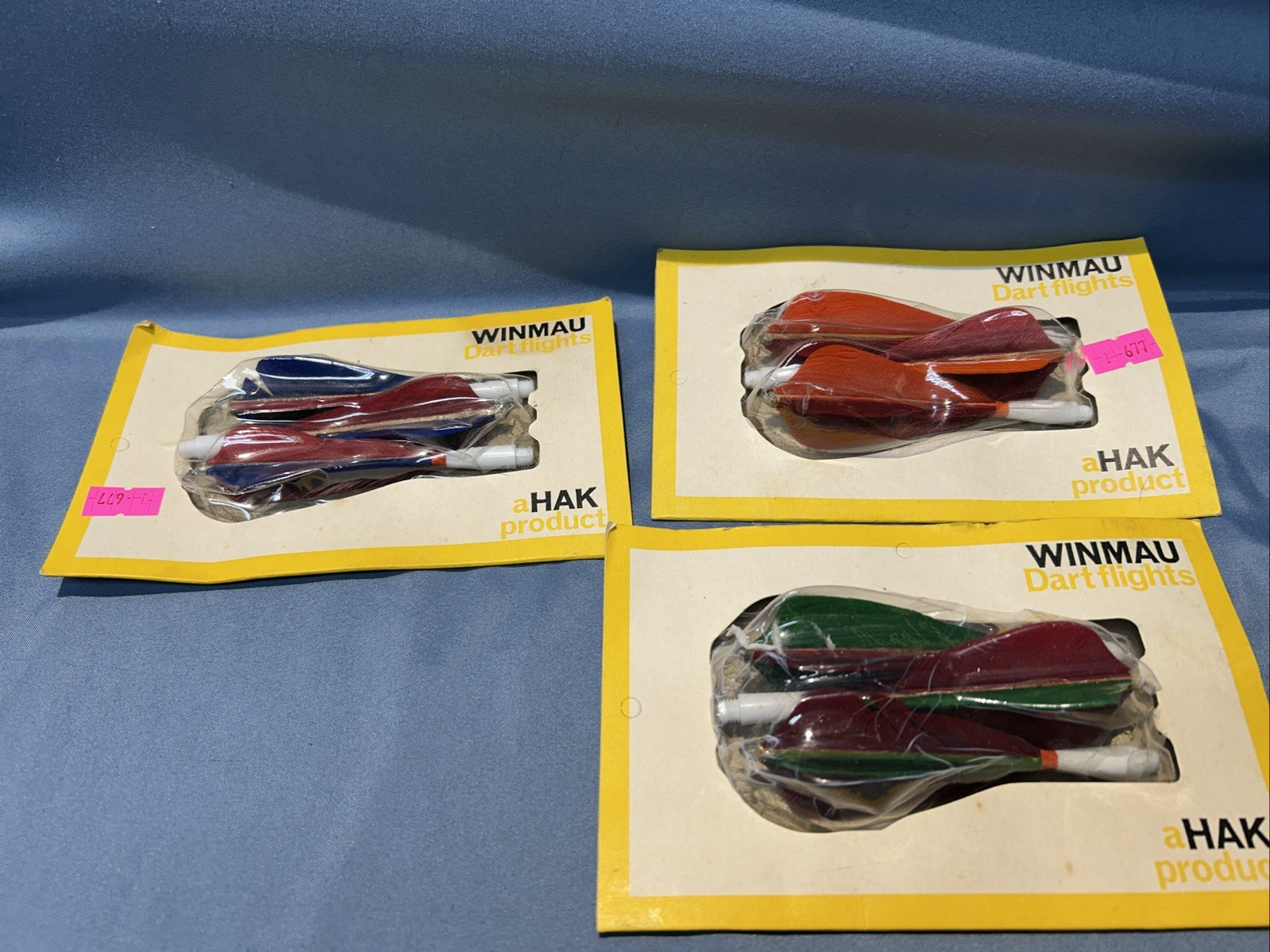 Vintage Lot Of 3 Sets Of 3 HAK WINMAU Fletched Dart Flights