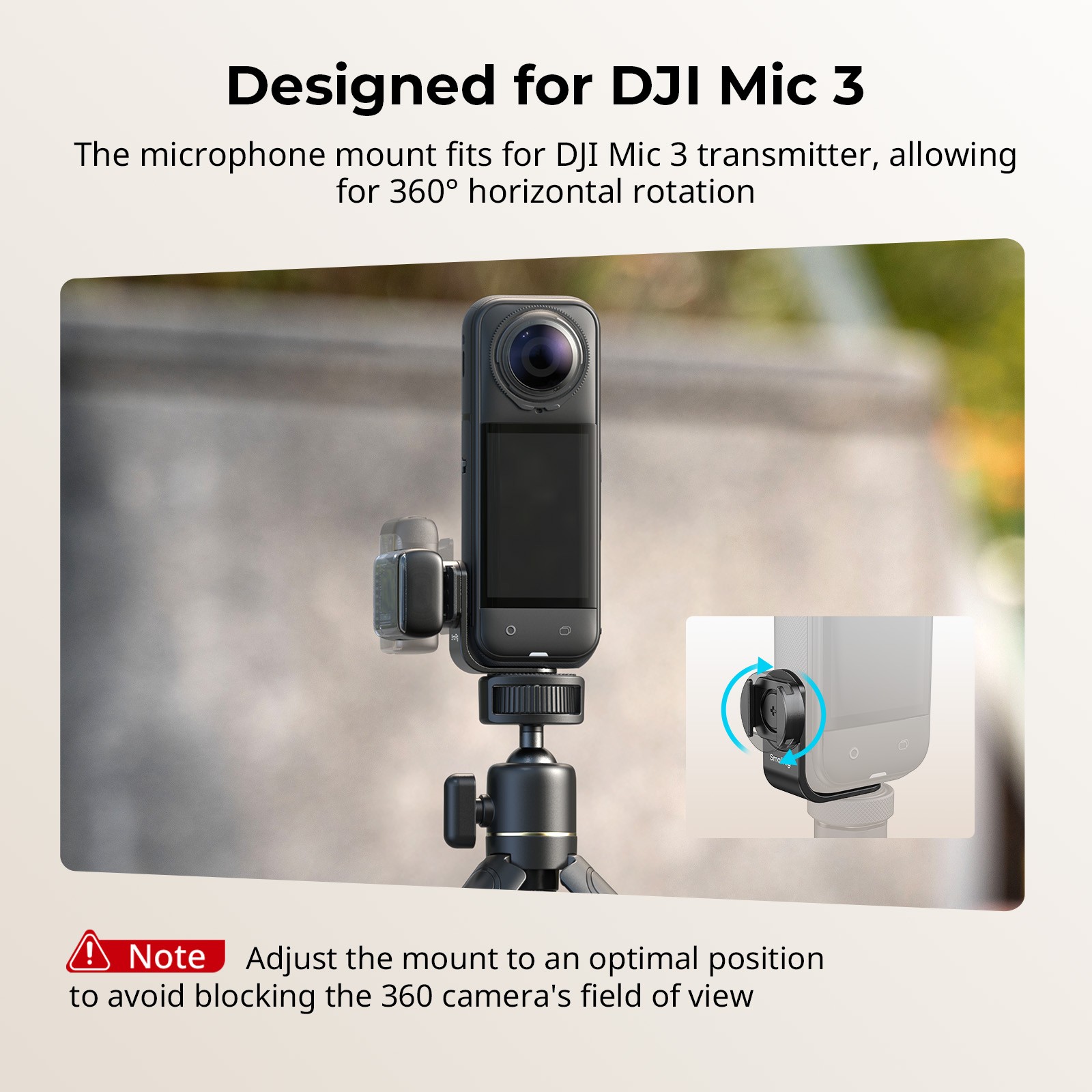 SmallRig Cold Shoe Mount Support for Insta360 X4 / X5 5825
