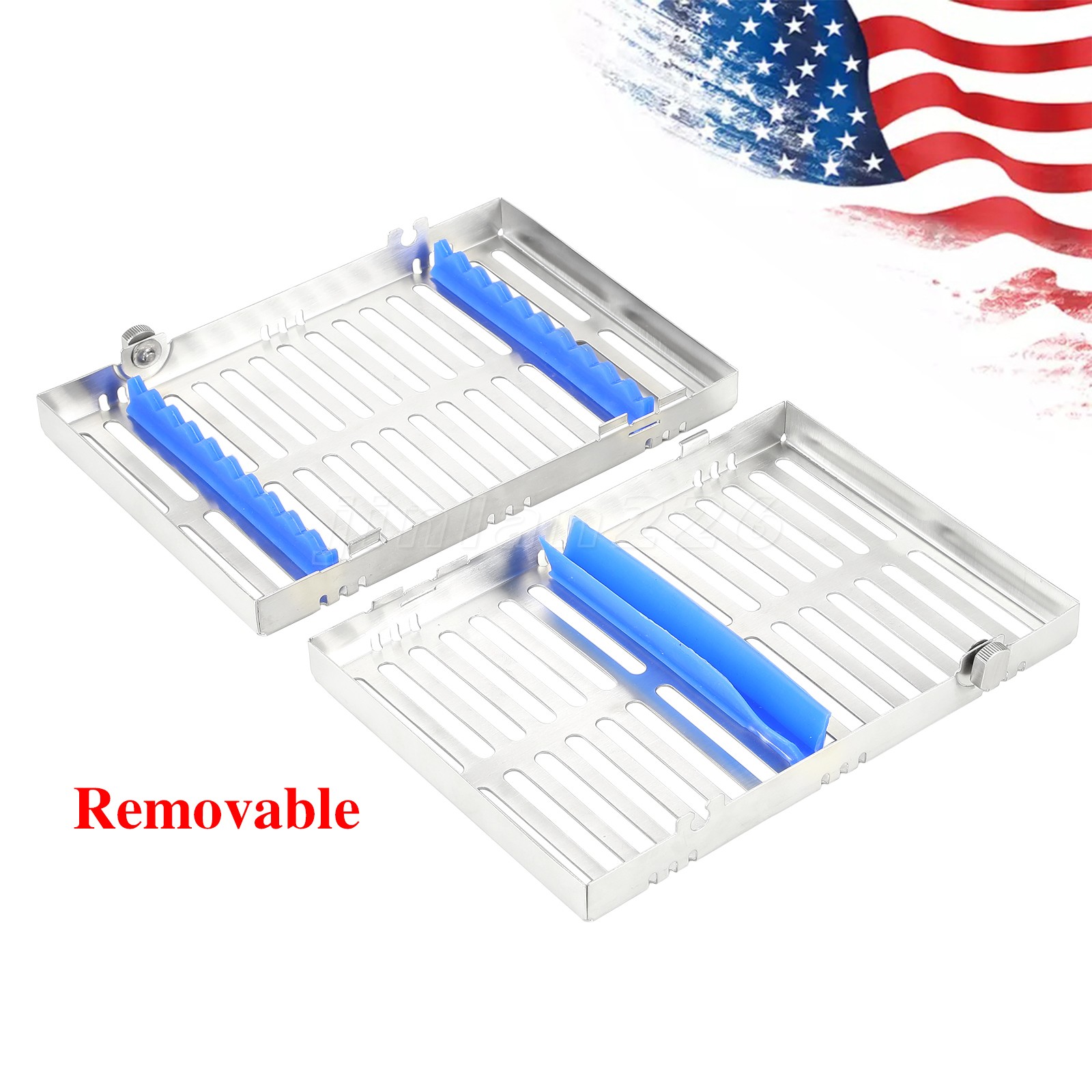 Dental 10 Instruments Sterilization Box Tool Holder Cage Cassette Rack Tray