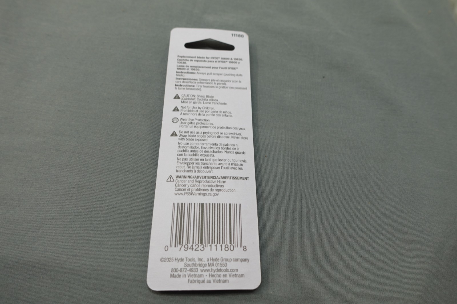 HYDE TUNSTEN CARBIDE SCRAPER BLADE 2 1/2" 2-EDGE ( BRAND NEW) # 11180